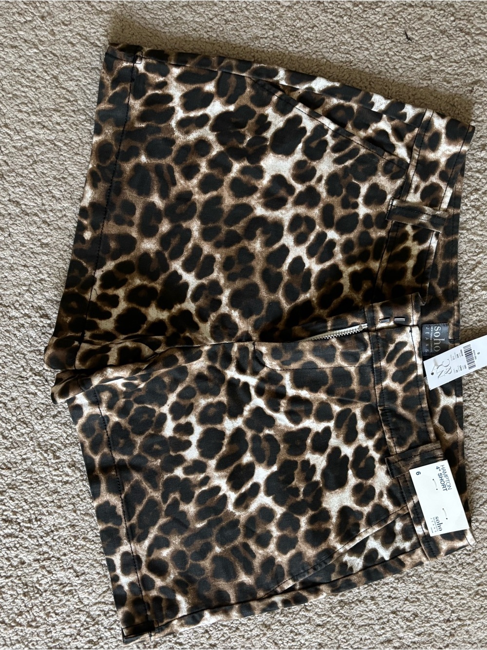 New York & Company Soho Leopard Print Shorts in Brown and Black